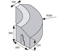 BEST RONDA Oblouková R0,5 vnější Přírodní výška 300/220mm